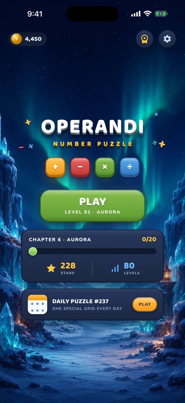 Operandi home screen in the jungle world